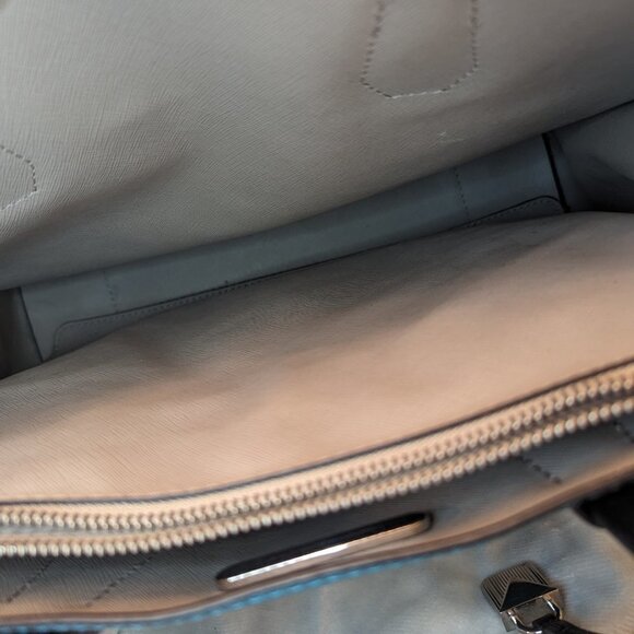 Michael Kors Mercer Bag - Teal, Black, & White - Picture 6 of 13